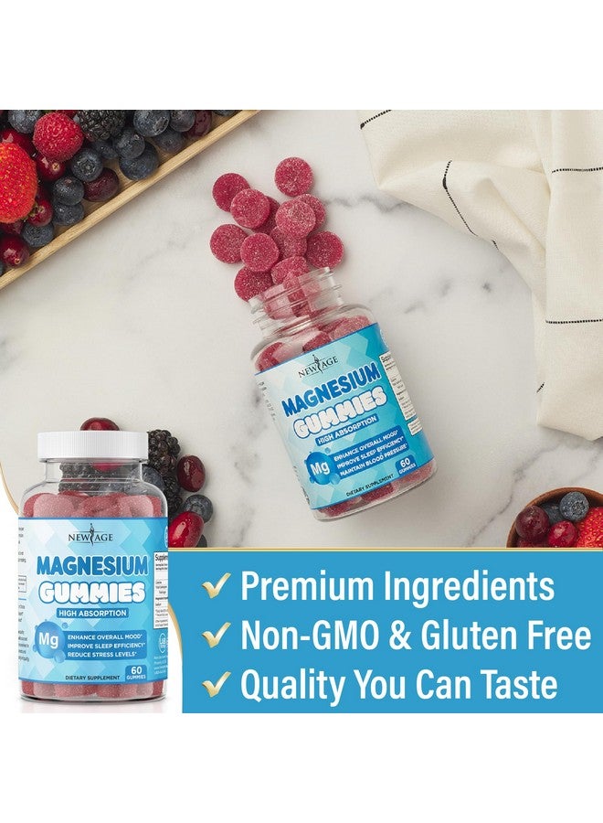 New Age Magnesium Gummies - Calming Anti-Stress Gummies, Magnesium Supplement for Adults and Kids, Vegan, Gelatin-Free, Gluten-Free, Non-GMO, Delicious Natural Raspberry Flavor- 120 Count - by New Age - Image 3