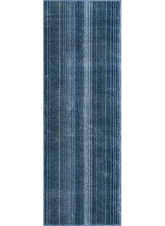 Unique Loom سجادة منطقة مجموعة الأحجار الكريمة توباز (2' × 5' 11" عداء أزرق أزرق داكن) - Image 3