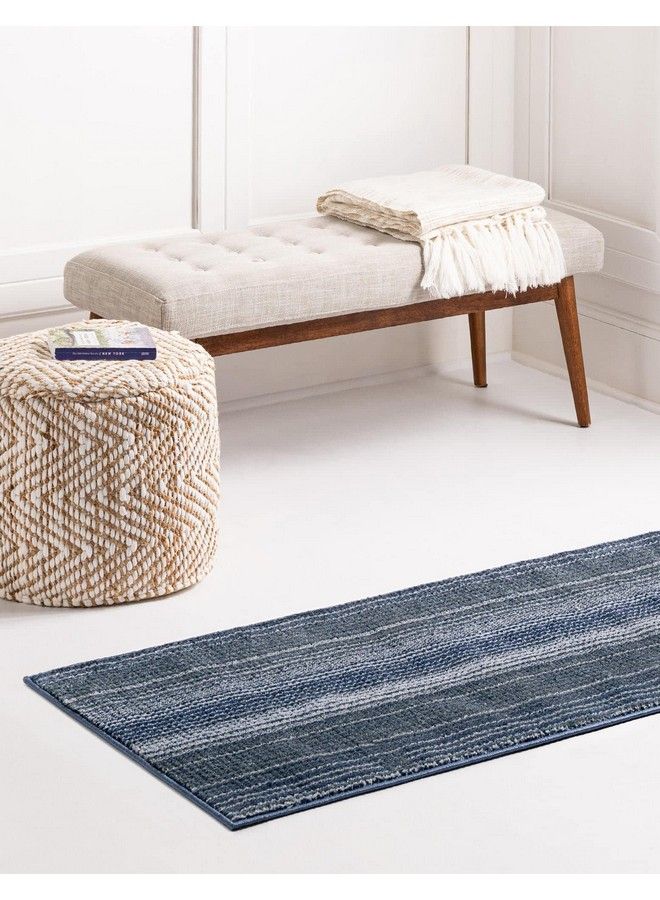 Unique Loom سجادة منطقة مجموعة الأحجار الكريمة توباز (2' × 5' 11" عداء أزرق أزرق داكن) - Image 4