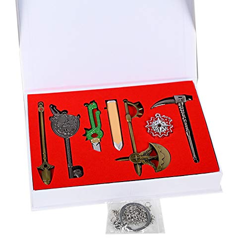 JCvCX 7 in 1 Box Mini Wepons Model Keychain Set Pendant Sets with Gift Box - Image 3