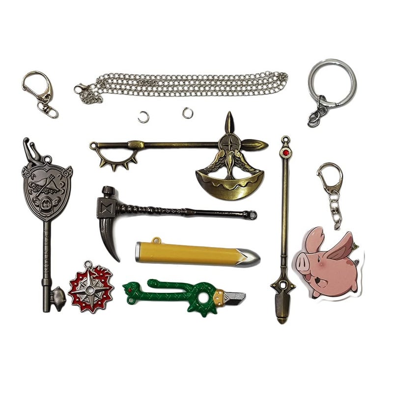 JCvCX 7 in 1 Box Mini Wepons Model Keychain Set Pendant Sets with Gift Box - Image 2