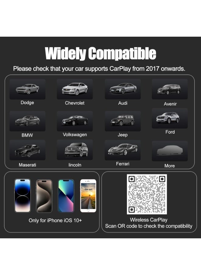Original Wireless CarPlay Adapter for iPhone – Converts Wired CarPlay to Wireless Connection, Fast & Stable Performance with USB & Type-C Extension Cable – Plug & Play – Beware of Imitations - Image 2