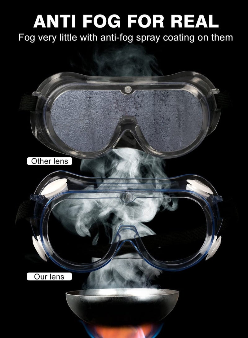 SYOSI نظارات أمان واقية مختبرية للعين على شكل دائري UV400 شفافة بحماية من الضوء الأزرق للرجال والنساء 2 قطعة - Image 4