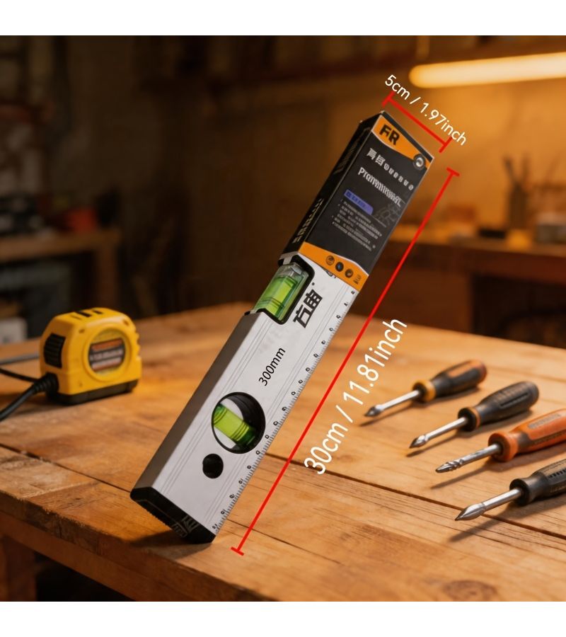 Industrial Grade Magnetic Spirit Level 300mm Precision Carpenter Ruler - Image 3