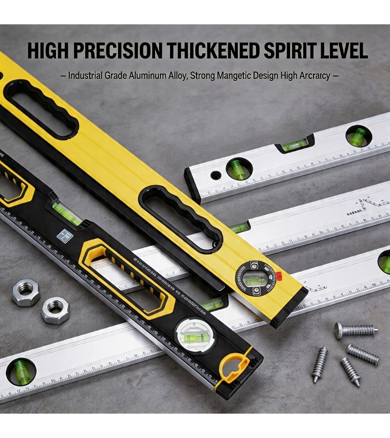 Industrial Grade Magnetic Spirit Level 300mm Precision Carpenter Ruler - Image 1