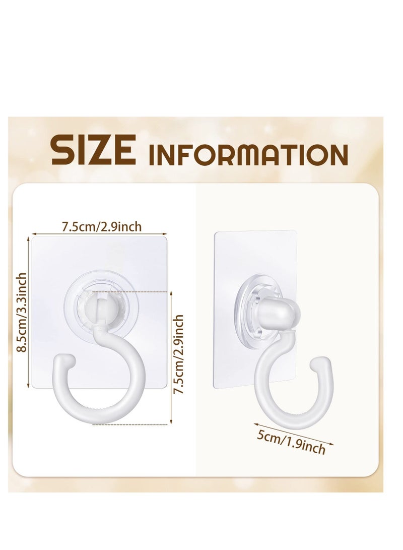 Adhesive Ceiling Hooks, 9 Pcs Reusable Wall Heavy Duty Hooks, White Plastic Heavy Duty Adhesive Ceiling Hooks, for Kitchen Bathroom Ceiling Wall Office Window - Image 2