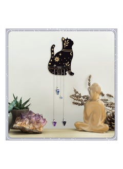 KASTWAVE Cute Black Cat Shelf, Wooden Wall Mounted Crystal Display Shelf Decorative Crystal Wall Shelf Crystal Organizer Floating Shelves for Living Room Bathroom Decor, Does Not Contain Crystal Jewelry  - Image 5