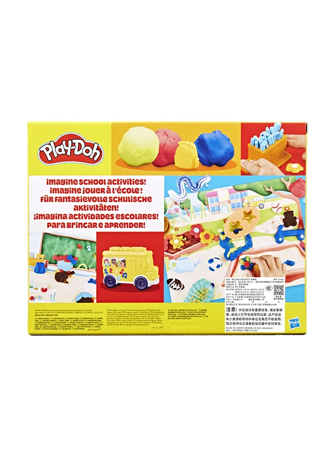 Play-Doh Play-Doh School Day Adventures Playset with Playmat, 15 Tools, 9 Colors, Preschool Toys for 3 Year Olds & Up