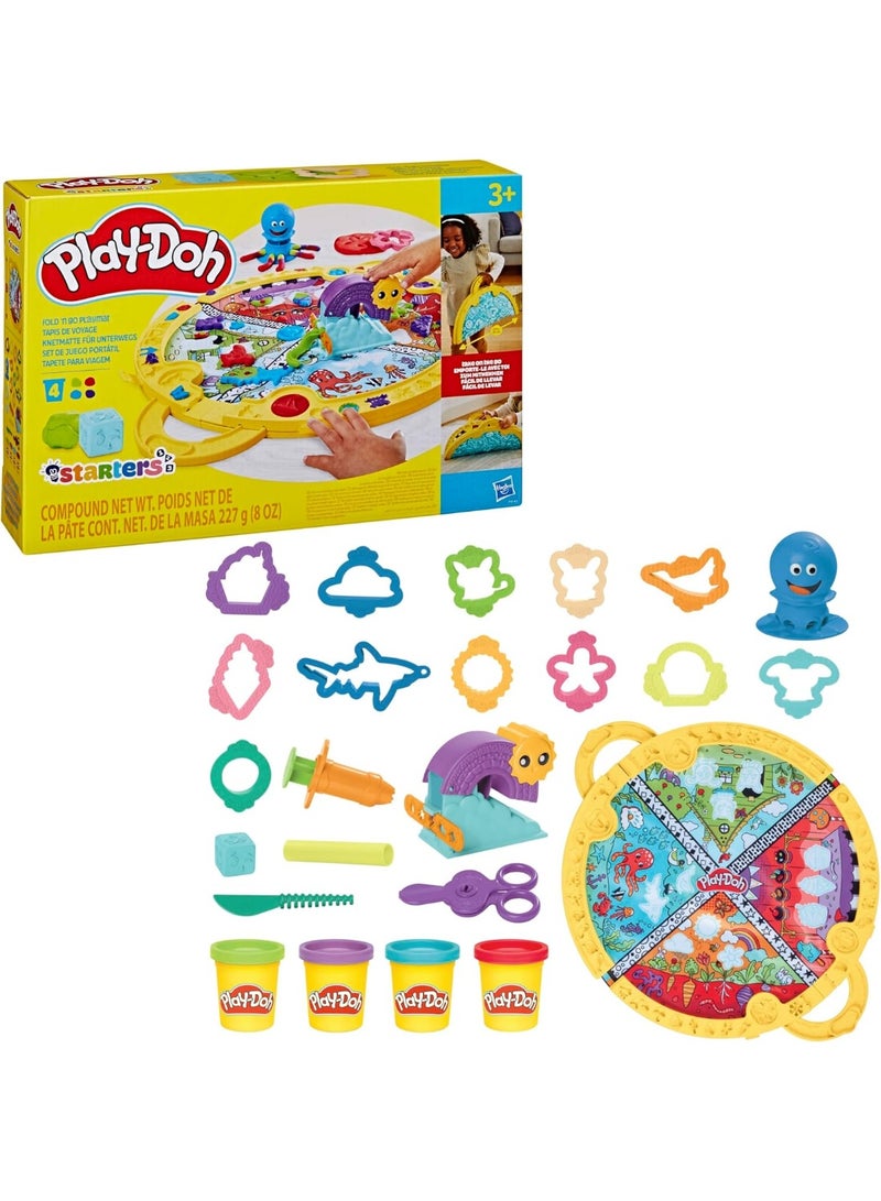 Play-Doh مجموعة أدوات اللعب القابلة للطي والتنقل من بلاي دوه مع 19 ملحقًا، ألعاب ما قبل المدرسة للبنات والأولاد من سن 3 سنوات فما فوق، فنون وحرف يدوية للأطفال - Image 1