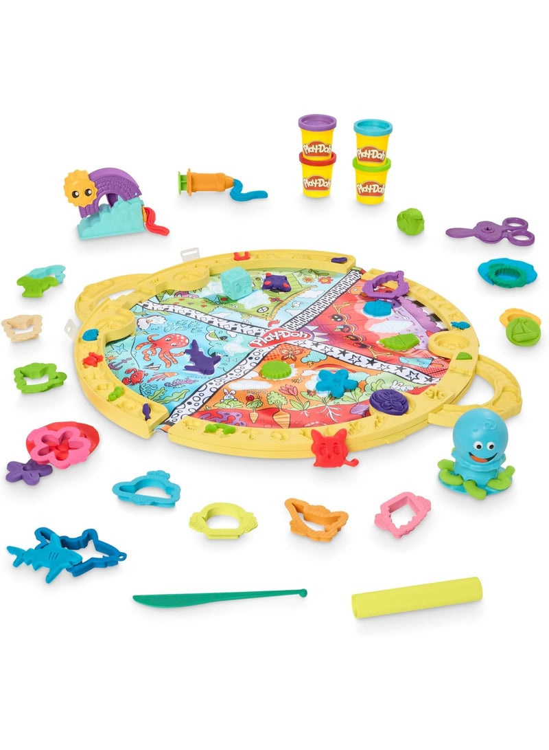 Play-Doh مجموعة أدوات اللعب القابلة للطي والتنقل من بلاي دوه مع 19 ملحقًا، ألعاب ما قبل المدرسة للبنات والأولاد من سن 3 سنوات فما فوق، فنون وحرف يدوية للأطفال - Image 2