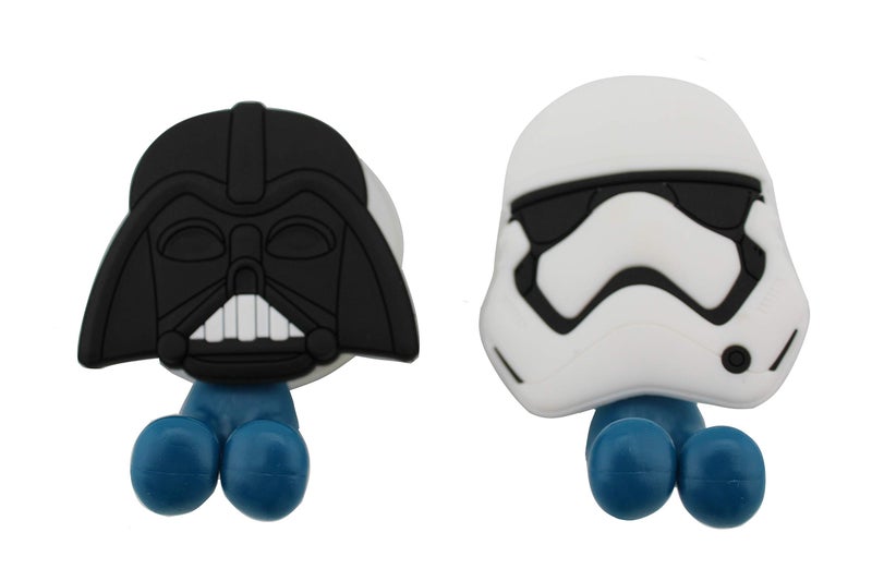 Star Movie Stormtrooper Head 2 pcs Set Toothbrush Holders with Suction Cup for Wall in Bathroom at Home RV Camper Van