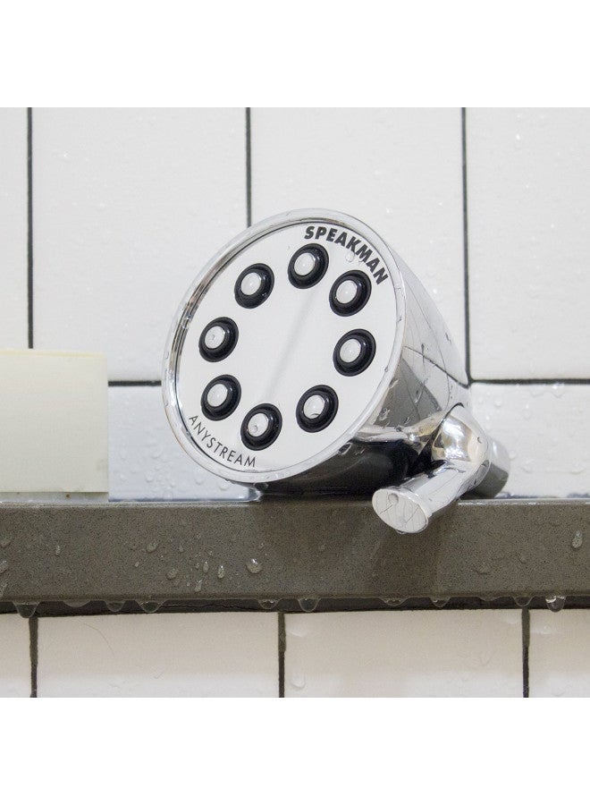 Speakman S-2251 Signature Icon Anystream Adjustable High Pressure Shower Head - 2.5 GPM Solid Brass Replacement Bathroom Showerhead, Polished Chrome