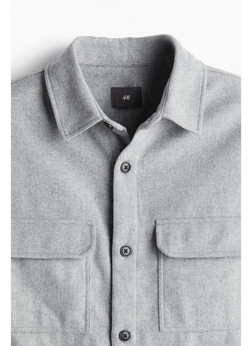 H&M Regular Fit Felted Overshirt