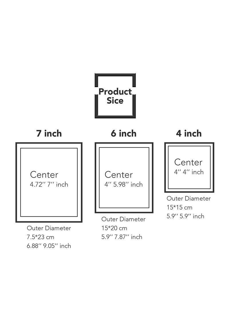 SYOSI Set of 3 Glass Picture Frame, Collection Simple Metal Floating Frame with Glass Cover Includes 4x4, 4x 6, 5x7  - Image 2