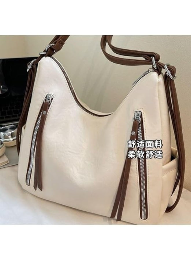 Women's shoulder bag with a practical design, adjustable strap, and external metal zippers for perfect organization - Size: 27×31 - Code: 1869-1 (IN) - Image 1