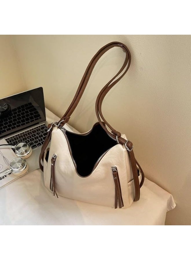 Women's shoulder bag with a practical design, adjustable strap, and external metal zippers for perfect organization - Size: 27×31 - Code: 1869-1 (IN) - Image 3