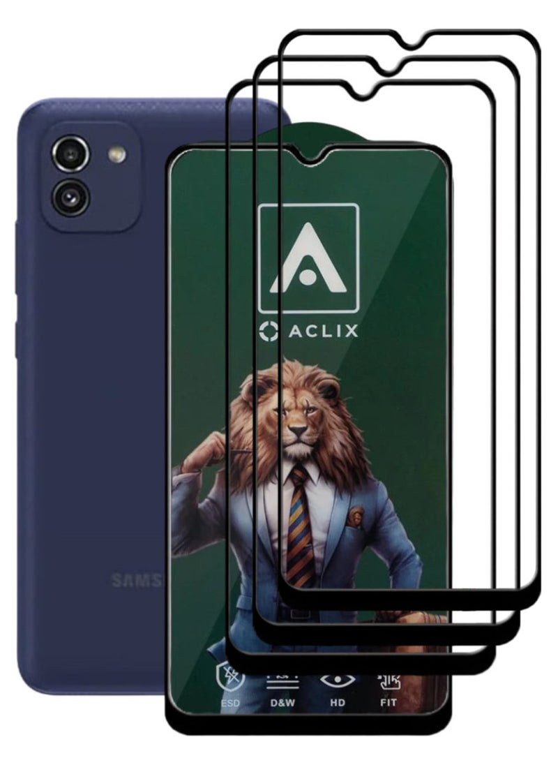 أكاليكس 3 قطع، جودة ممتازة، واقي شاشة لهاتف سامسونج جالاكسي A03 - Image 1