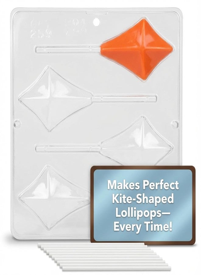 Lollipops Kite Lollipop Chocolate Candy Mold 259, 4 Cavities, 2.5" x 3.5" Each Piece - Image 3