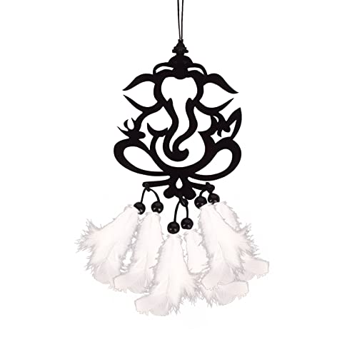 MGNLR Fancy Lord Shiva car Hanging car Rear View Mirror Decor Ornament Accessories Good Luck Dream Catcher Positive Vibes Balcony,Gift, car, Wind Chimes, Room (Ganesh Dream Catcher) - Image 3