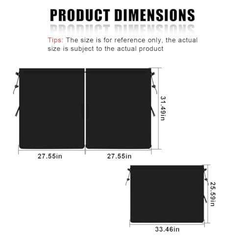 DUSCOKE Car Window Shades, UV Protection Privacy Sunshade Covers, Removable Divider Curtains & Side Window Shades, Universal Car Interior Accessories for Sleeping Traveling Camping (3PCS) - Image 2