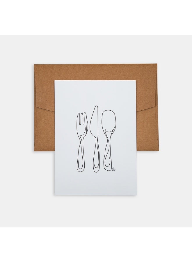 PK Design Mini Poster Line Drawings Utensils - Image 1