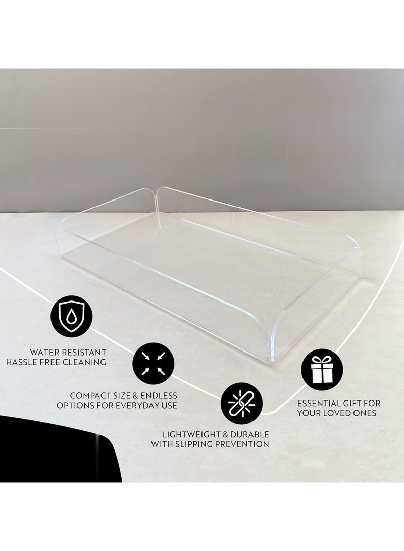 تي بي جي بي صينية اكريليك متعددة الاغراض - تستخدم كمنظم انيق للحمام، صينية تقديم الطعام، طاولة مكتب - Image 3