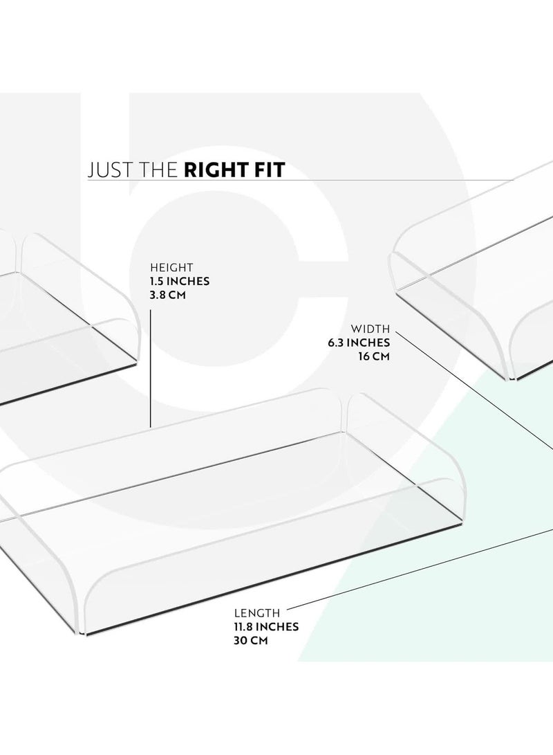 تي بي جي بي صينية اكريليك متعددة الاغراض - تستخدم كمنظم انيق للحمام، صينية تقديم الطعام، طاولة مكتب - Image 2