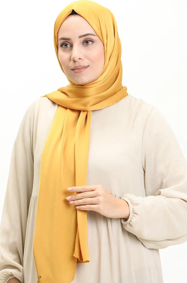 Sefa Merve Nursema Sandy Silk Shawl 81001-05 Mustard