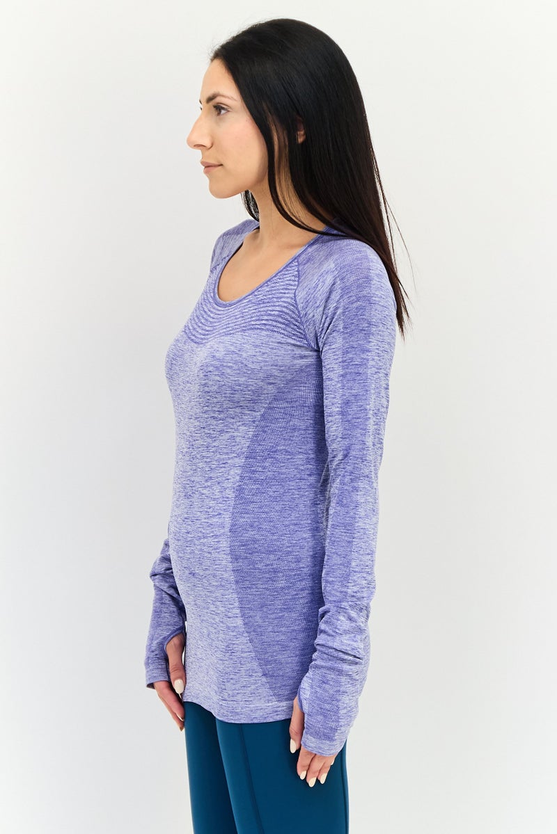 Nike Women Sportswear Fit Long Sleeve Training Top, Light Blue - Image 3