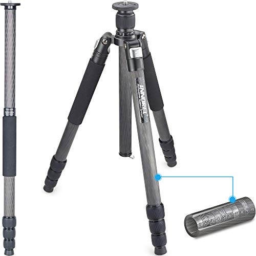 INNOREL RT85C Carbon Fiber Tripod Without Ballhead Super Professional Tripod Monopod Heavy Duty Stand Support for Digital DSLR Camera Black - Image 1