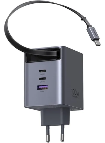 صفقة يو جرين يوجرين شاحن جان 100 واط من نيكسود برو مع كابل USB-C قابل للسحب رمادي على Noon EG
