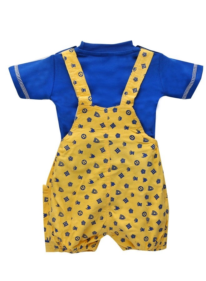 Balloons Unisex Baby Romper Cotton-Dungaree Set (Yellow, 12-18 Months) - Image 2
