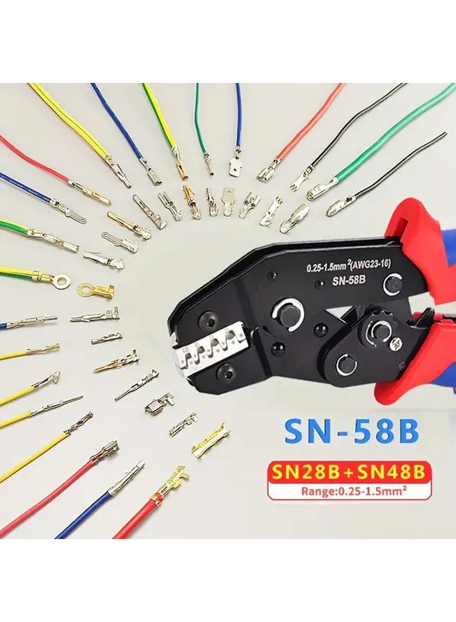 SN 58B Ratchet Crimping Pliers 0 25 1 5mm² AWG23 16 For Dupont Jumper Wire Terminals - Image 2