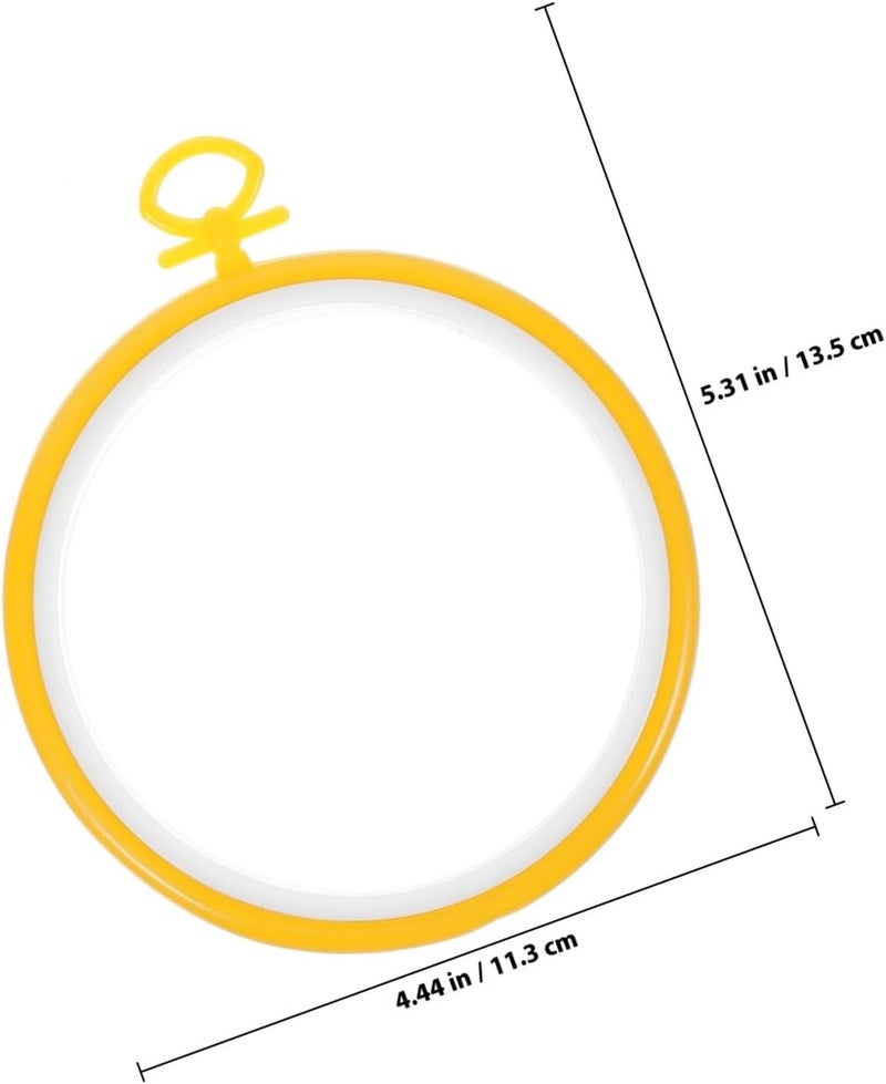 GALPADA 10cm Bright Color Cross Stitch Hoop Frame Reusable Plastic Embroidery Hoop for Sewing and DIY Needlework Crafts - Image 2