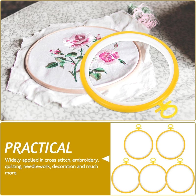 GALPADA 10cm Bright Color Cross Stitch Hoop Frame Reusable Plastic Embroidery Hoop for Sewing and DIY Needlework Crafts - Image 3