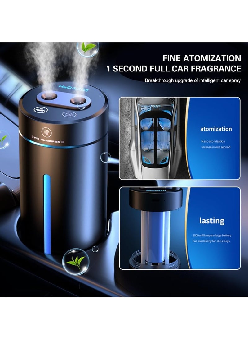 هالامين جهاز ترطيب ذكي F10 برأسين مزدوجين وبطاريتين مزدوجتين، آلة العلاج بالروائح للمنزل والسيارة. - Image 3