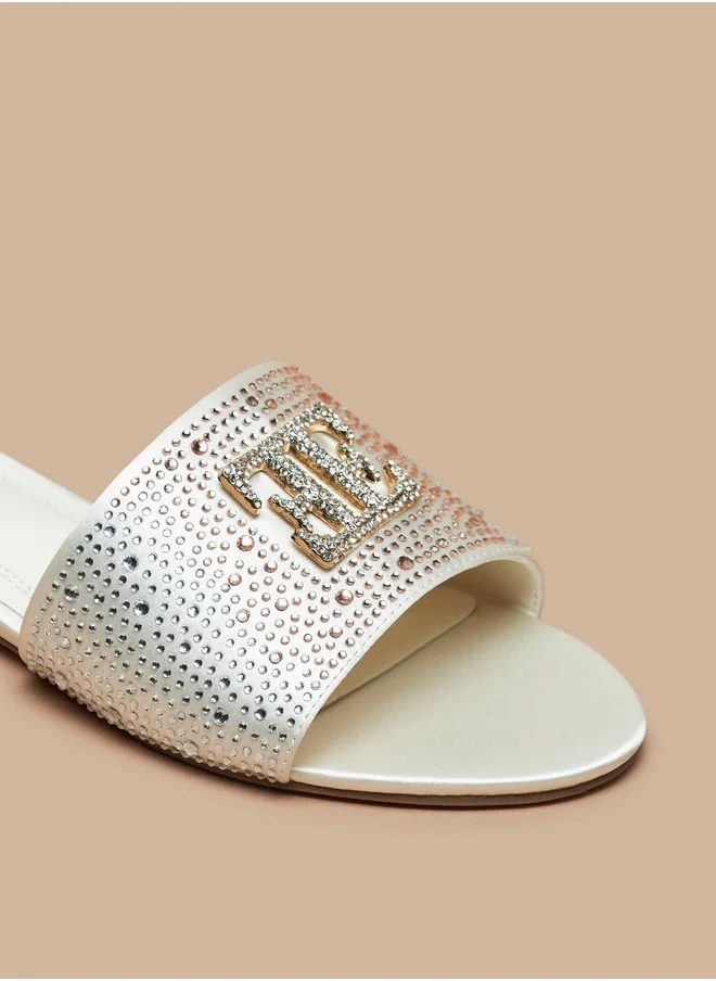 ELLE Women's Logo Detail Slip-On Sandals