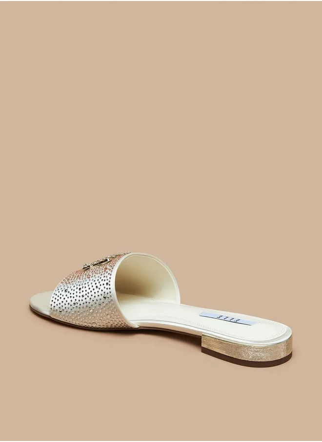ELLE Women's Logo Detail Slip-On Sandals