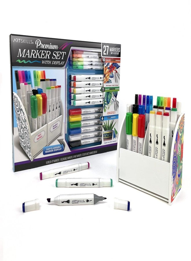 ArtSkills Marker Set with Desk Organizer Caddy, Marker Storage for Alcohol Markers, Acrylic Paint Pens, Brush Tip Markers - Image 1