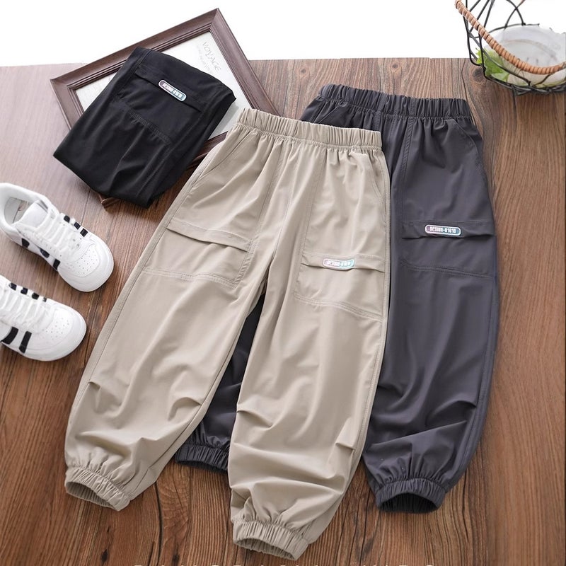 Boys' Thin Ice Silk Trendy Children'S Sports Quick-Dry Pants Mosquito-Proof Pants For Summer For Older Boys - Image 3