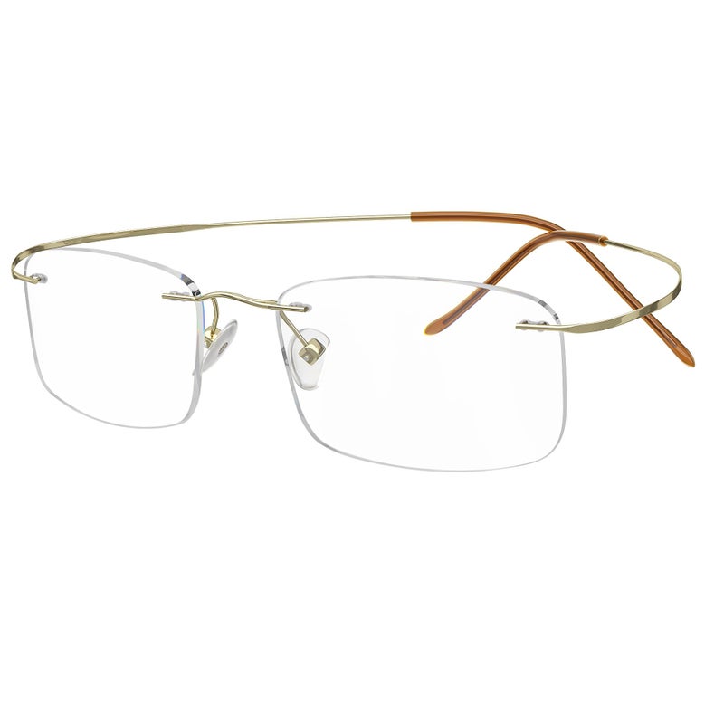 Eyekepper Titanium Rimless Reading Glasses Readers Men Women Gold 125 - Image 2