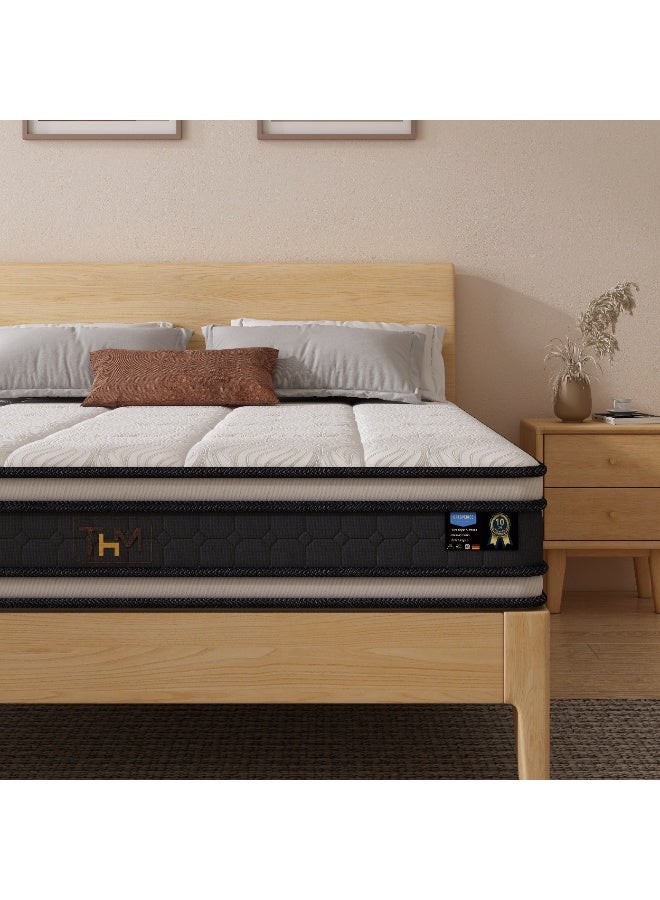 The Home Mart Single Size 30 cm Hybrid Reversible Pocket Spring Mattress with Cool Gel Memory Foam, Advanced Motion Isolation & Pressure Relief – Medium Firm Support for Restful Sleep (California Queen: 160x200) - Image 2