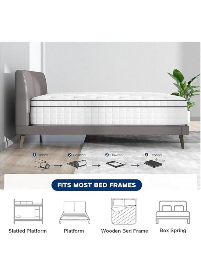 The Home Mart - The Home Mart Single Size 30 cm Hybrid Reversible Pocket Spring Mattress with Cool Gel Memory Foam, Advanced Motion Isolation & Pressure Relief – Medium Firm Support for Restful Sleep (California Queen: 160x200) - Image 1