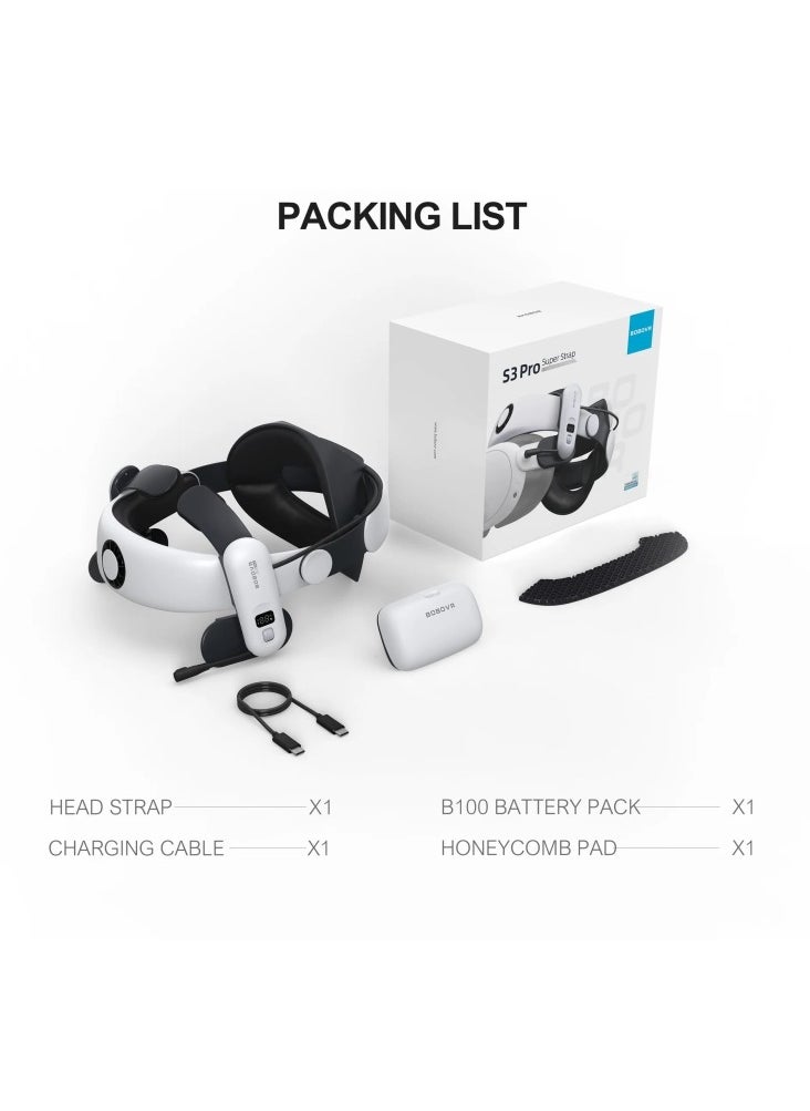 Bobovr - BOBOVR S3 Pro For Meta Quest 3 VR Head Strap with 10000mAh Battery - Image 1