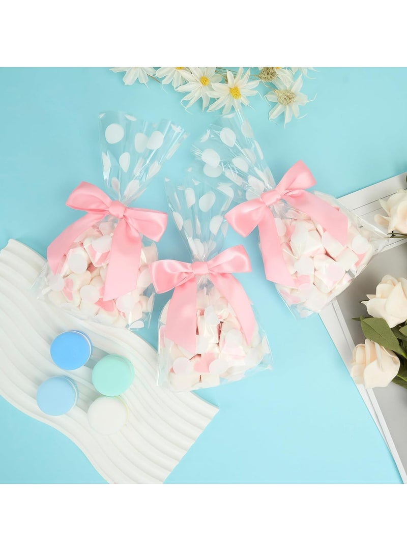 أوزيغالور 50 عبوة 3.5 بوصة من أشرطة الشريط الساتان الوردي المربوطة مسبقًا لأكياس الهدايا وتغليف الهدايا والحرف اليدوية والحفلات وحفلات الزفاف. - Image 4