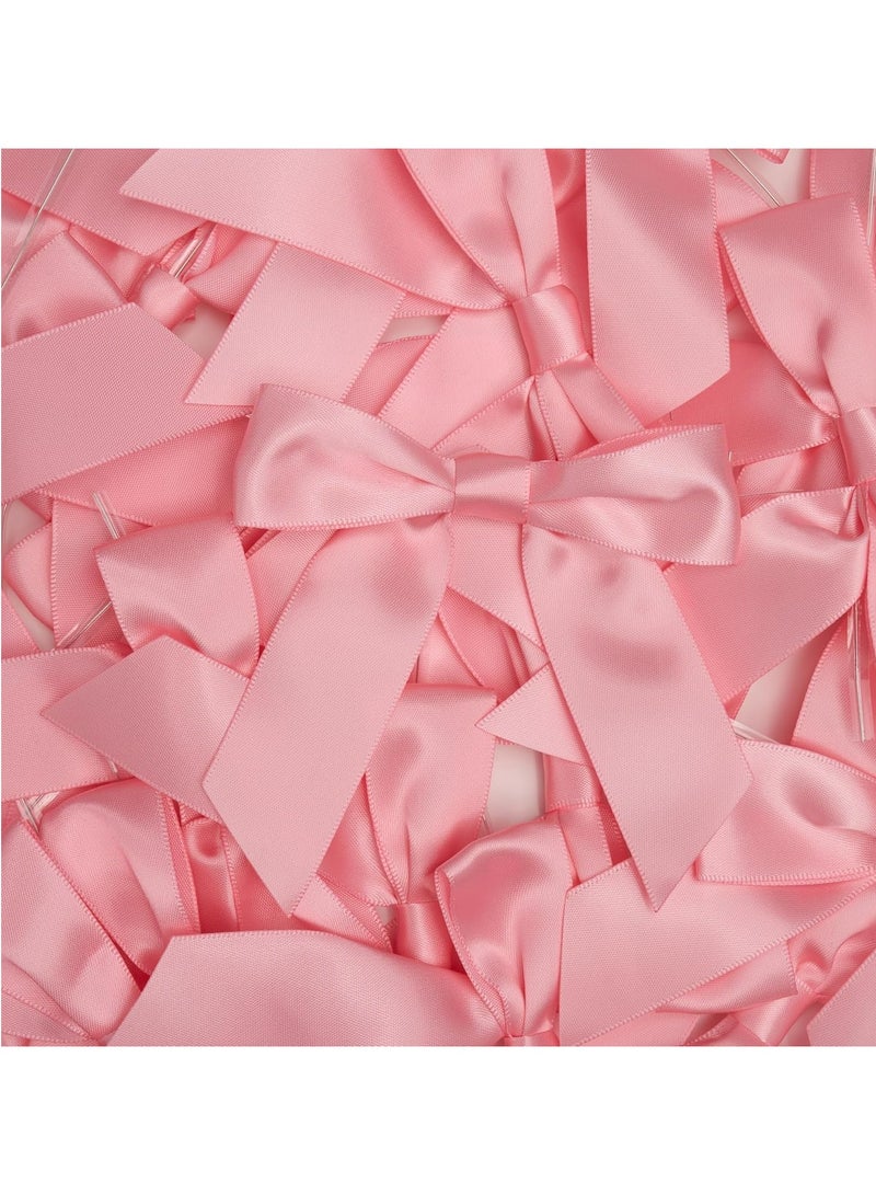 أوزيغالور 50 عبوة 3.5 بوصة من أشرطة الشريط الساتان الوردي المربوطة مسبقًا لأكياس الهدايا وتغليف الهدايا والحرف اليدوية والحفلات وحفلات الزفاف. - Image 3