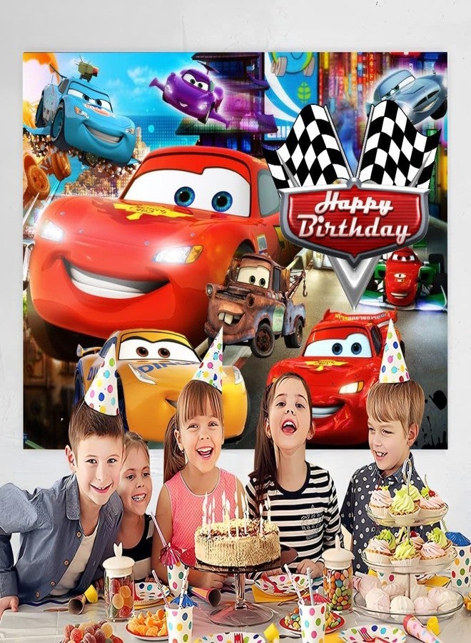 ARHAVI Wall Decor Backdrop for Cars Themed Birthday Decorations, Cars Themed Banner for Kids Birthday Party Supplies (5x3ft) - Image 3