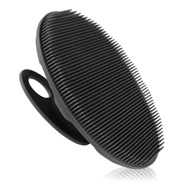 INNERNEED Soft Silicone Body Scrubber Handheld Shower Cleansing Brush, Gentle Exfoliating and Massage for All Kinds of Skin (Black) - Image 1