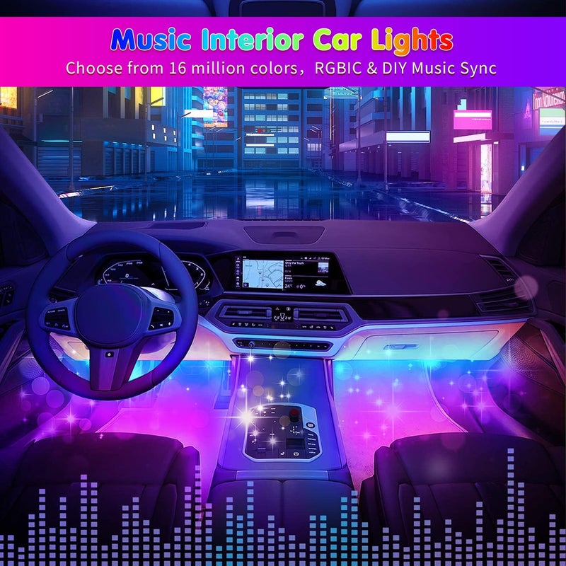 DUOFU365 Car Led Strip Lights, RGB Truck Interior Lights with App Control, Under Dash Footwell Automotive Led Light Strip, Car Ambient Lighting (1set) - Image 5