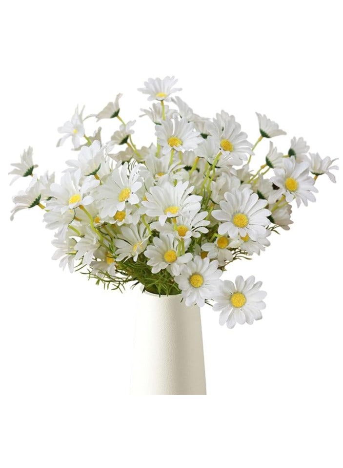 DUNISO زهور صناعية 10 حزم زهور ديزي صناعية ملونة مقاومة للأشعة فوق البنفسجية للزراعة الخارجية زهور برية مزيفة مع سيقان نباتات شجيرات خضراء مزيفة ترتيبات لتزيين المنزل والحديقة ومزهريات الديكور - Image 2